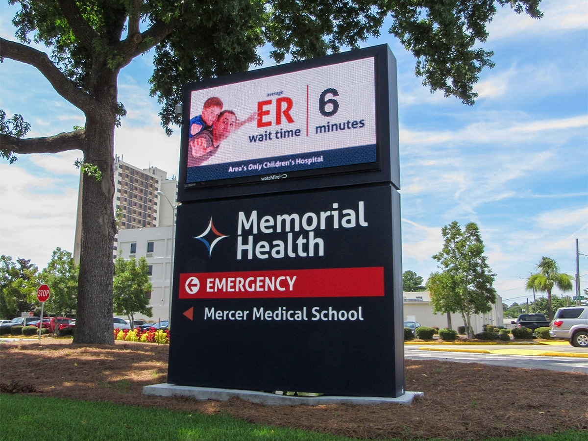 Memorial Health; 10mm LED sign, 8' x 16', Savannah, GA